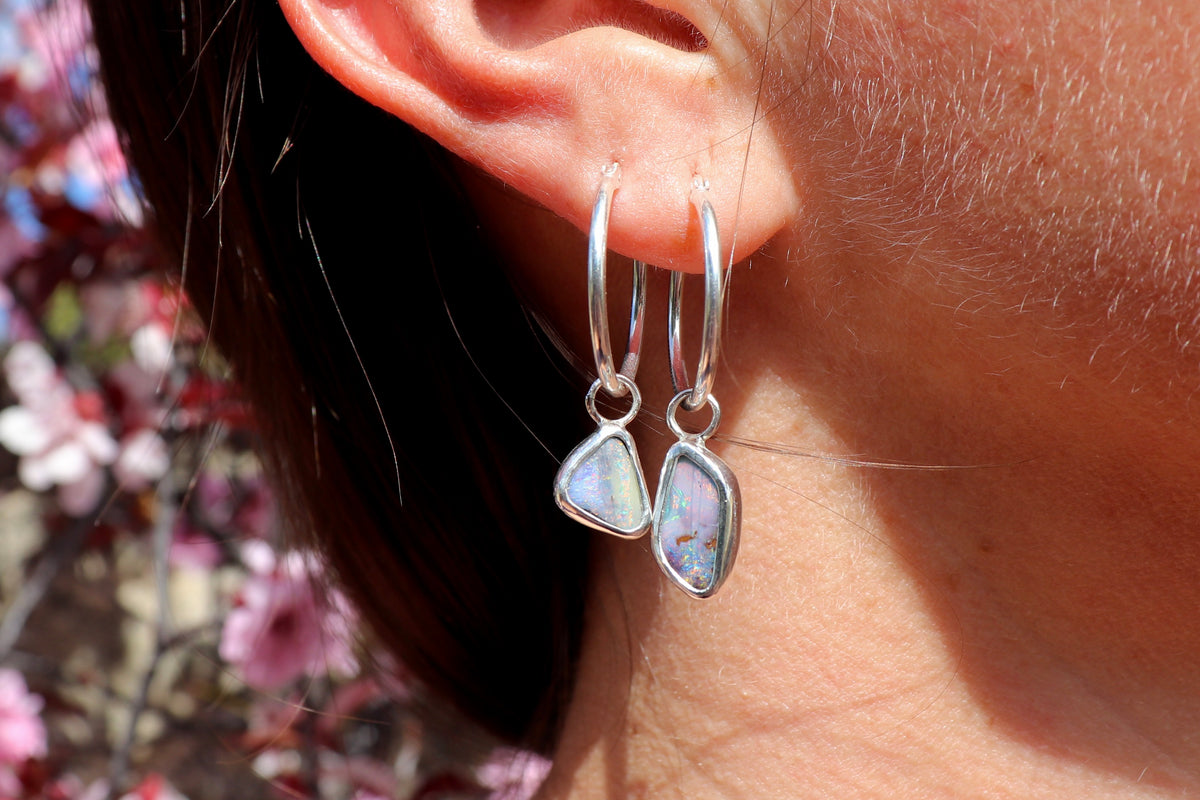 Opal drop earrings