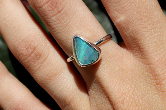 Blue opal ring