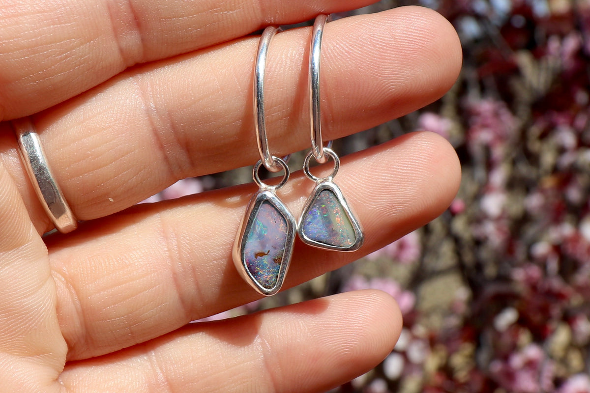 Opal drop earrings