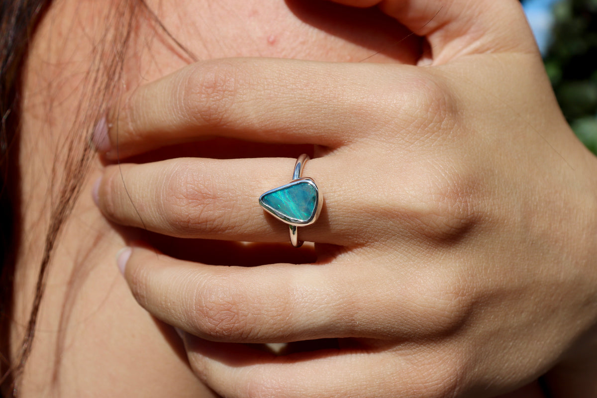 Blue opal ring