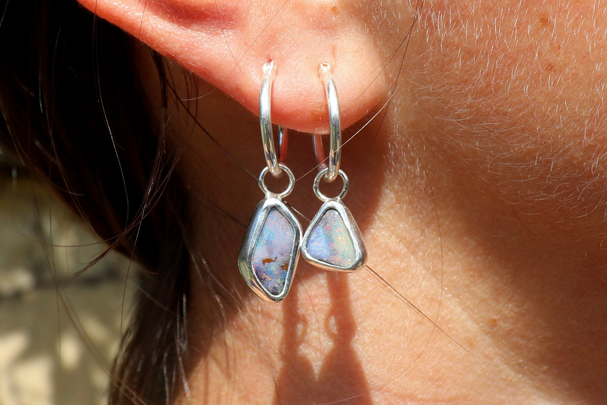 Opal drop earrings