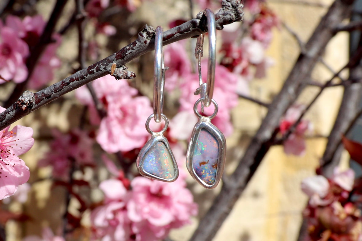Opal drop earrings