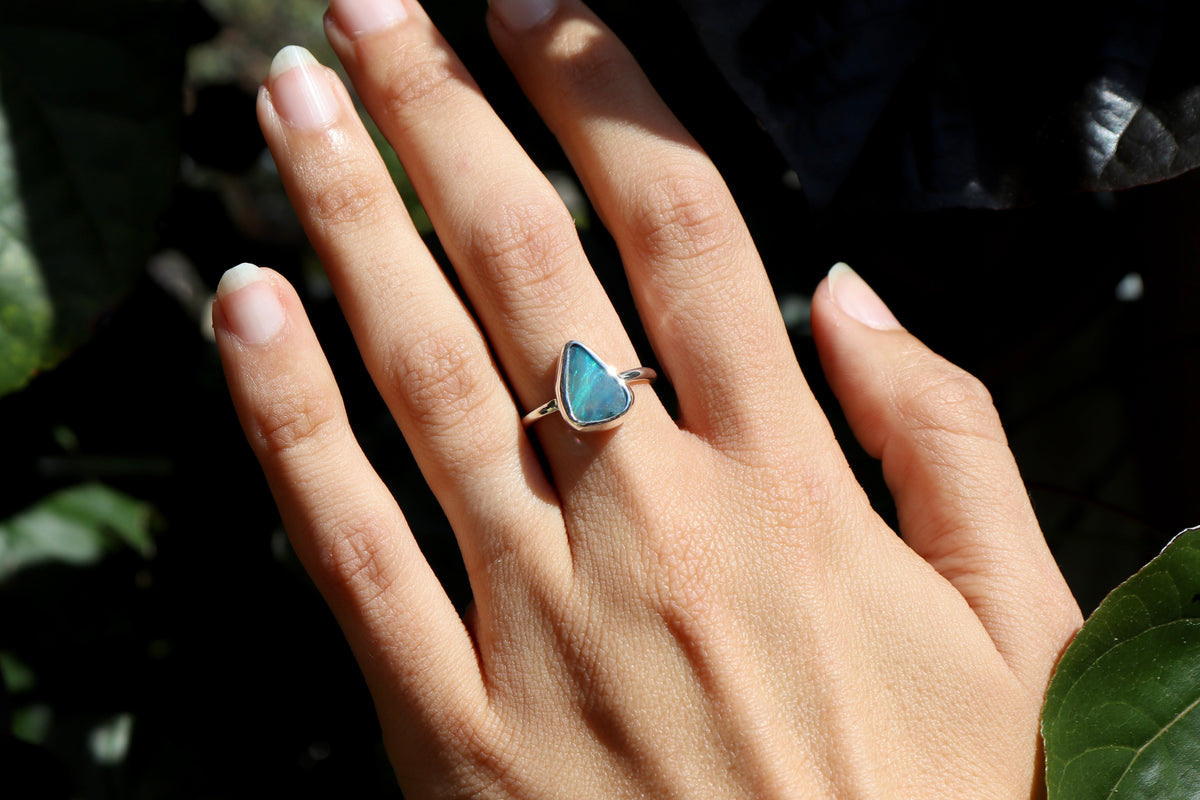 Blue opal ring
