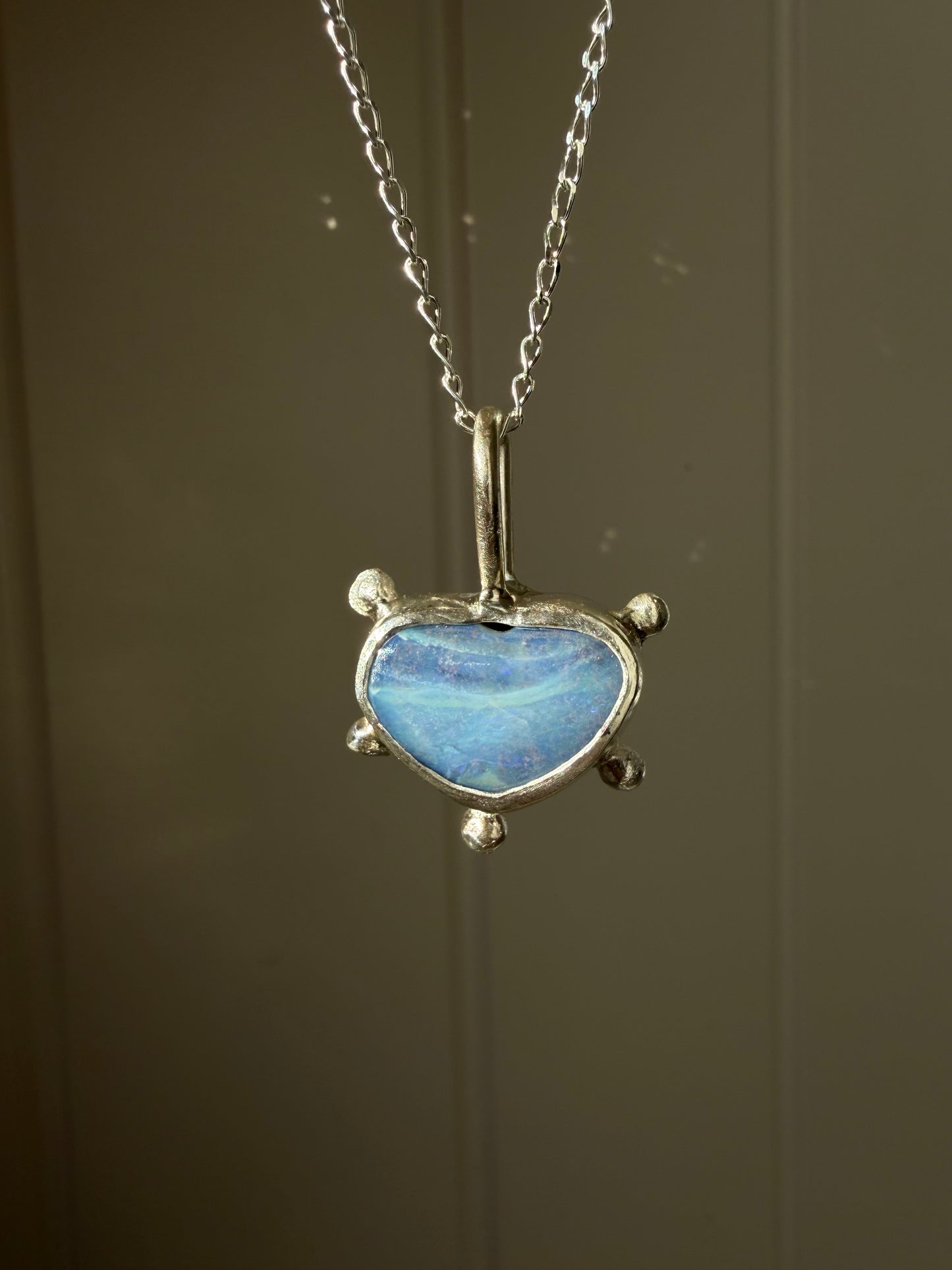 Opal heart pendant