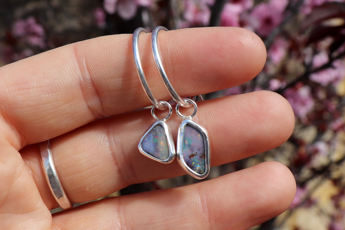 Opal drop earrings
