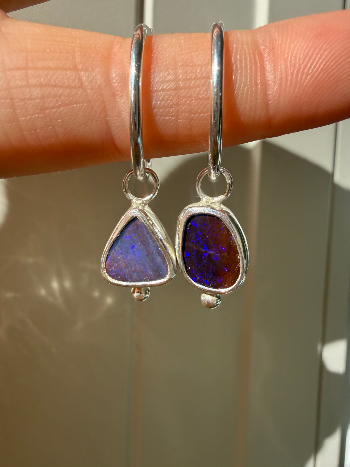 Opal drop earrings
